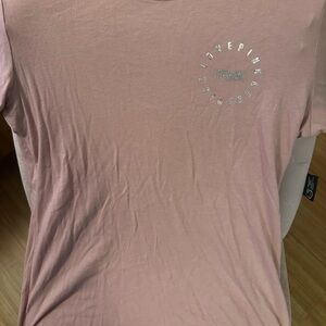 PINK Victoria's Secret Light Pink Tee with silver glitter logo size large